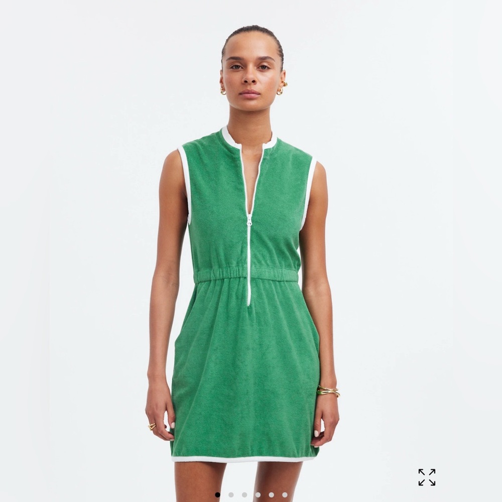Kule Green Terry Zip-Up Dress
